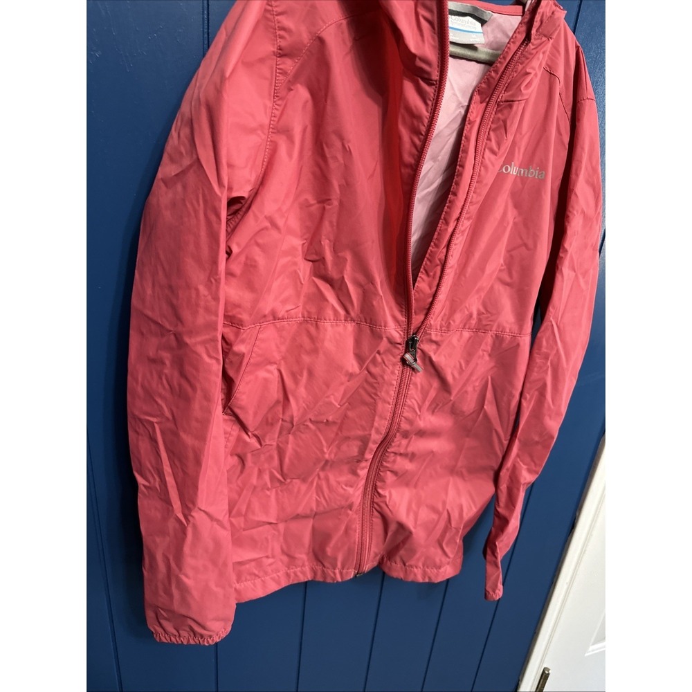 Columbia Girls' Pink Hooded Windbreaker Rain Jacket Shell Size Medium - Picture 4 of 9